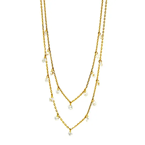 CZ Layered Choker Necklace