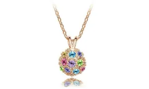 Czech Rhinestones Crystal Disco Ball Pendant Necklace