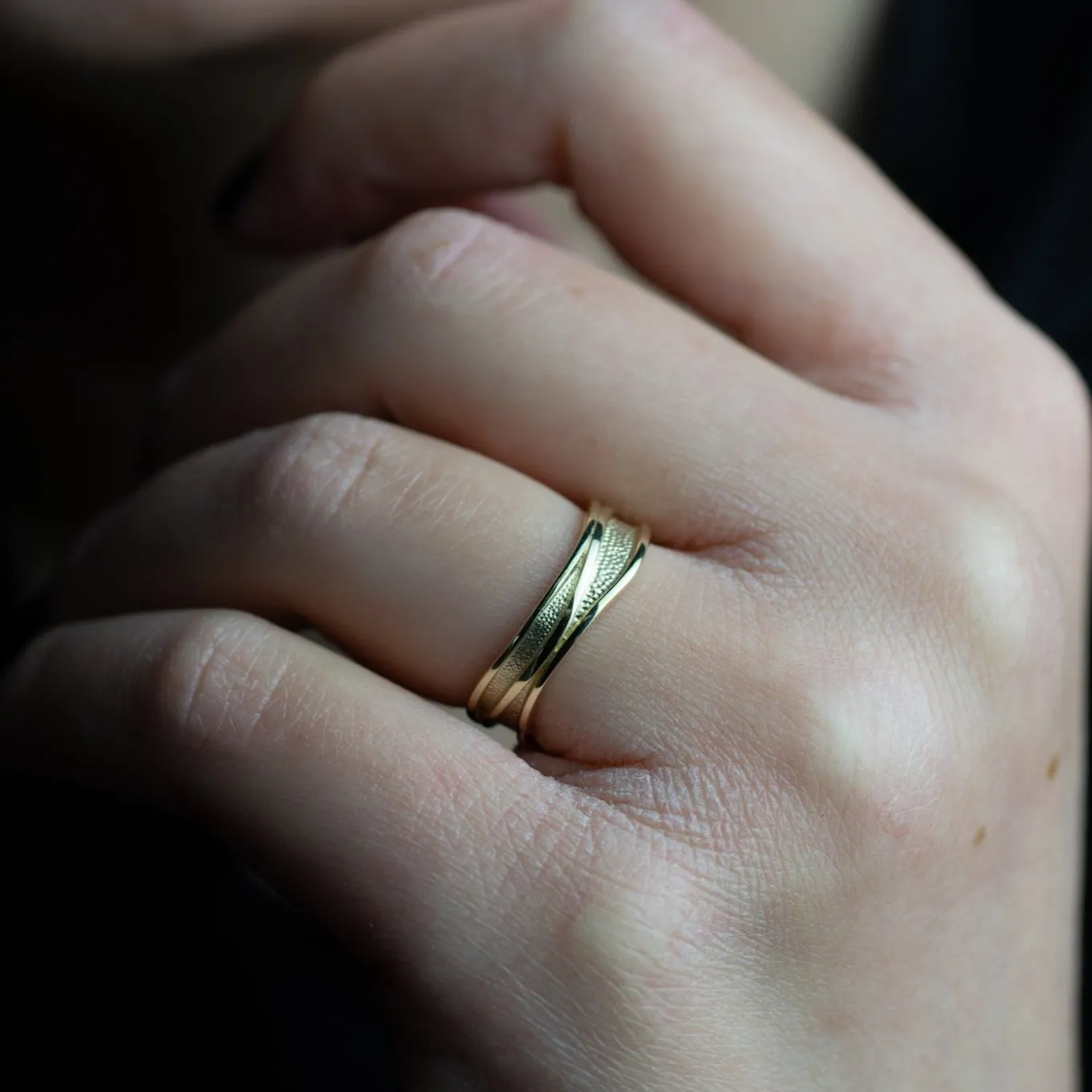 Dark Skies Gold Ring