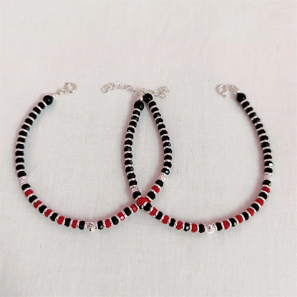 Designer Unisex Silver Baby Bangle Set (Design 181)