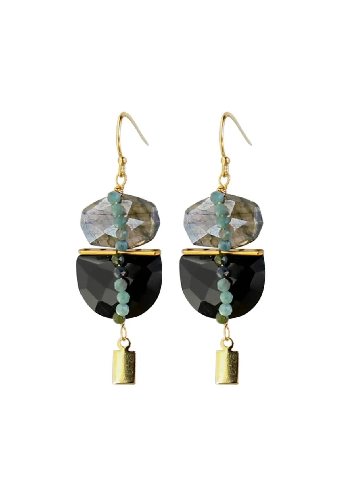 Duet Earrings - Black Spinel