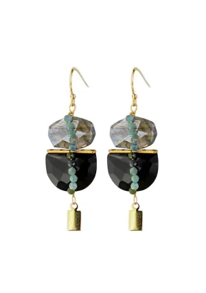 Duet Earrings - Black Spinel