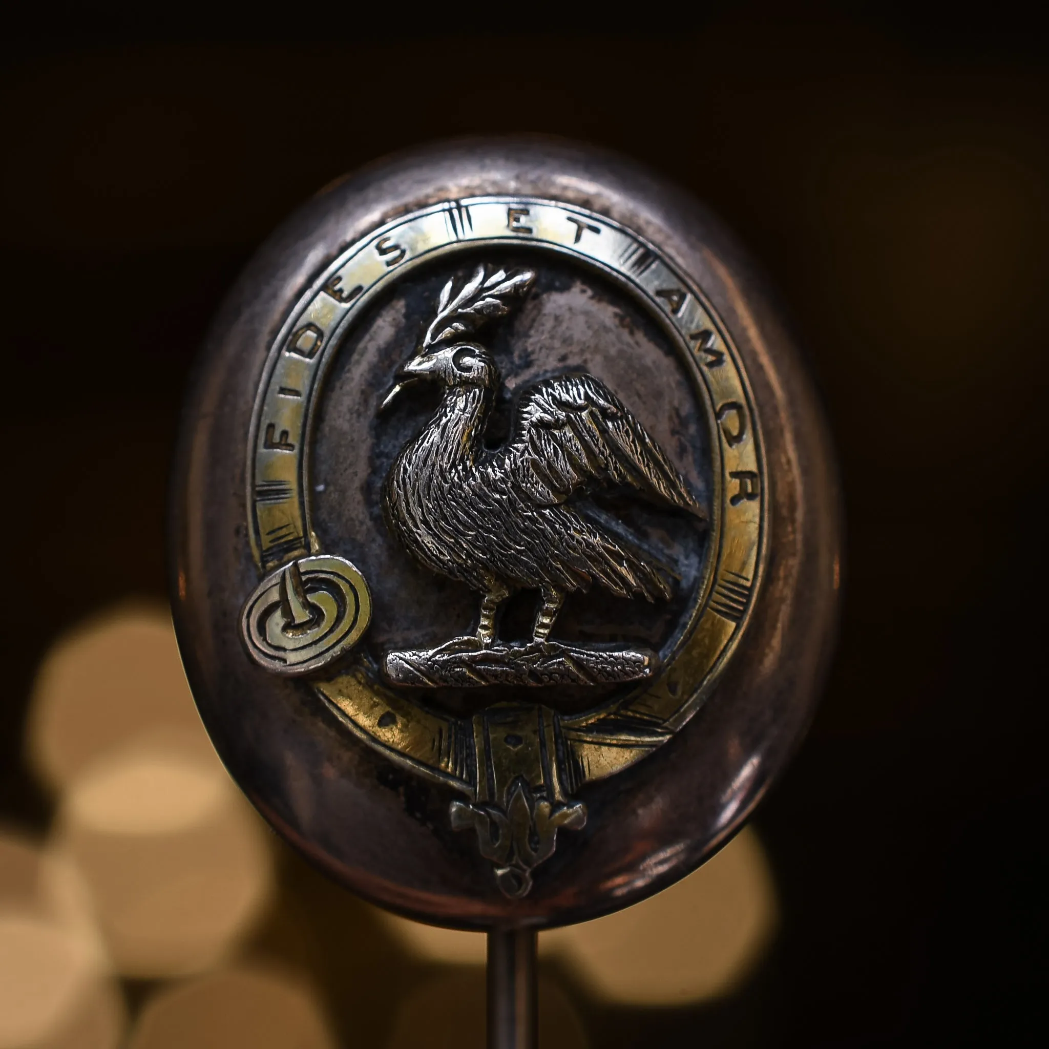 Early Victorian "Fides Et Amor" Peace Dove Stick Pin
