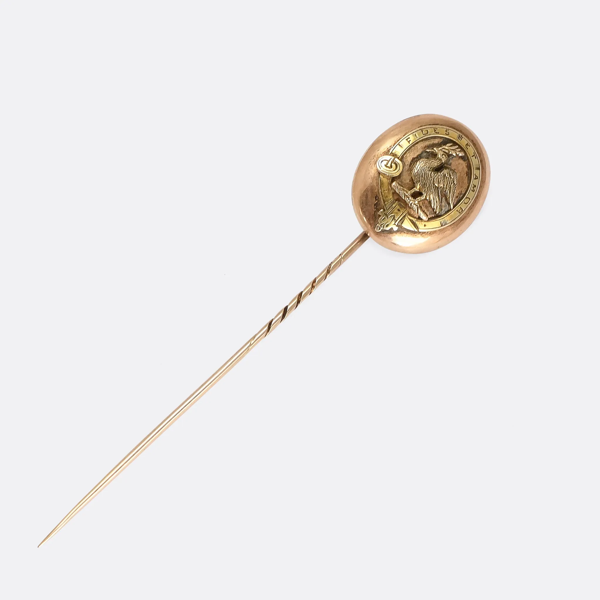 Early Victorian "Fides Et Amor" Peace Dove Stick Pin