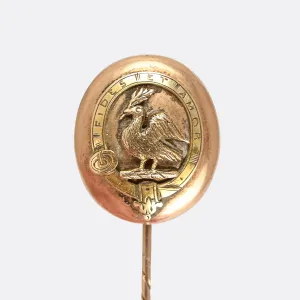 Early Victorian "Fides Et Amor" Peace Dove Stick Pin