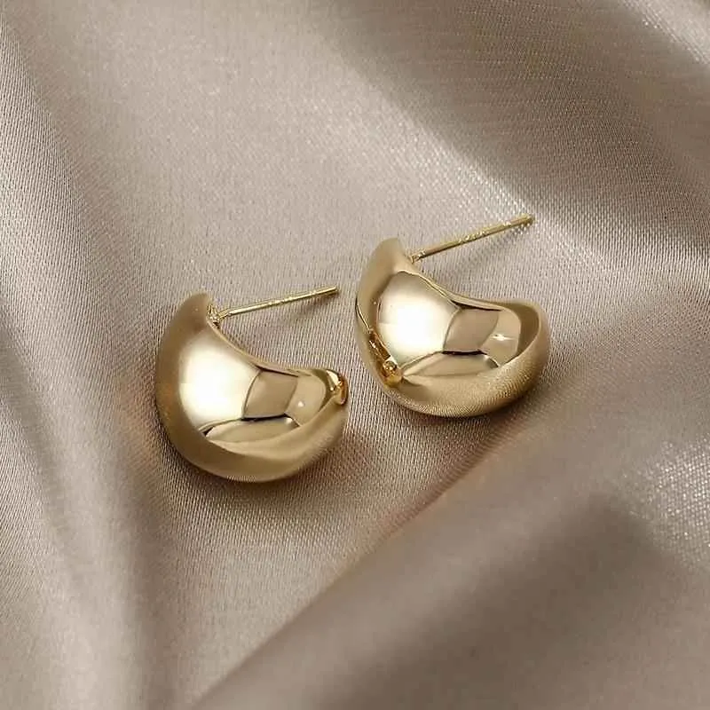 Earrings Charm Jewelry Simple Shape Golden Accessory XYS102