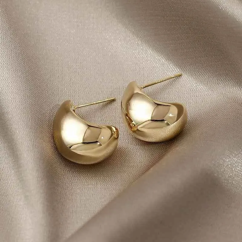 Earrings Charm Jewelry Simple Shape Golden Accessory XYS102