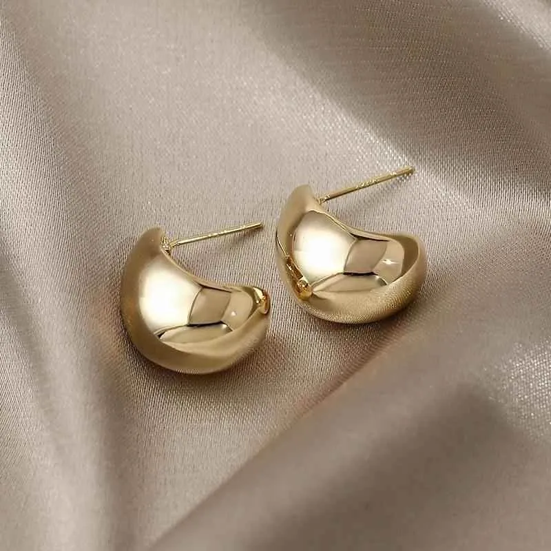 Earrings Charm Jewelry Simple Shape Golden Accessory XYS102