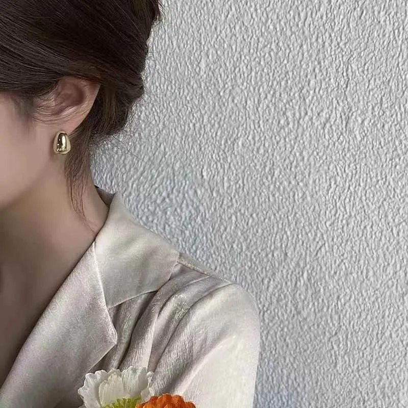 Earrings Charm Jewelry Simple Shape Golden Accessory XYS102