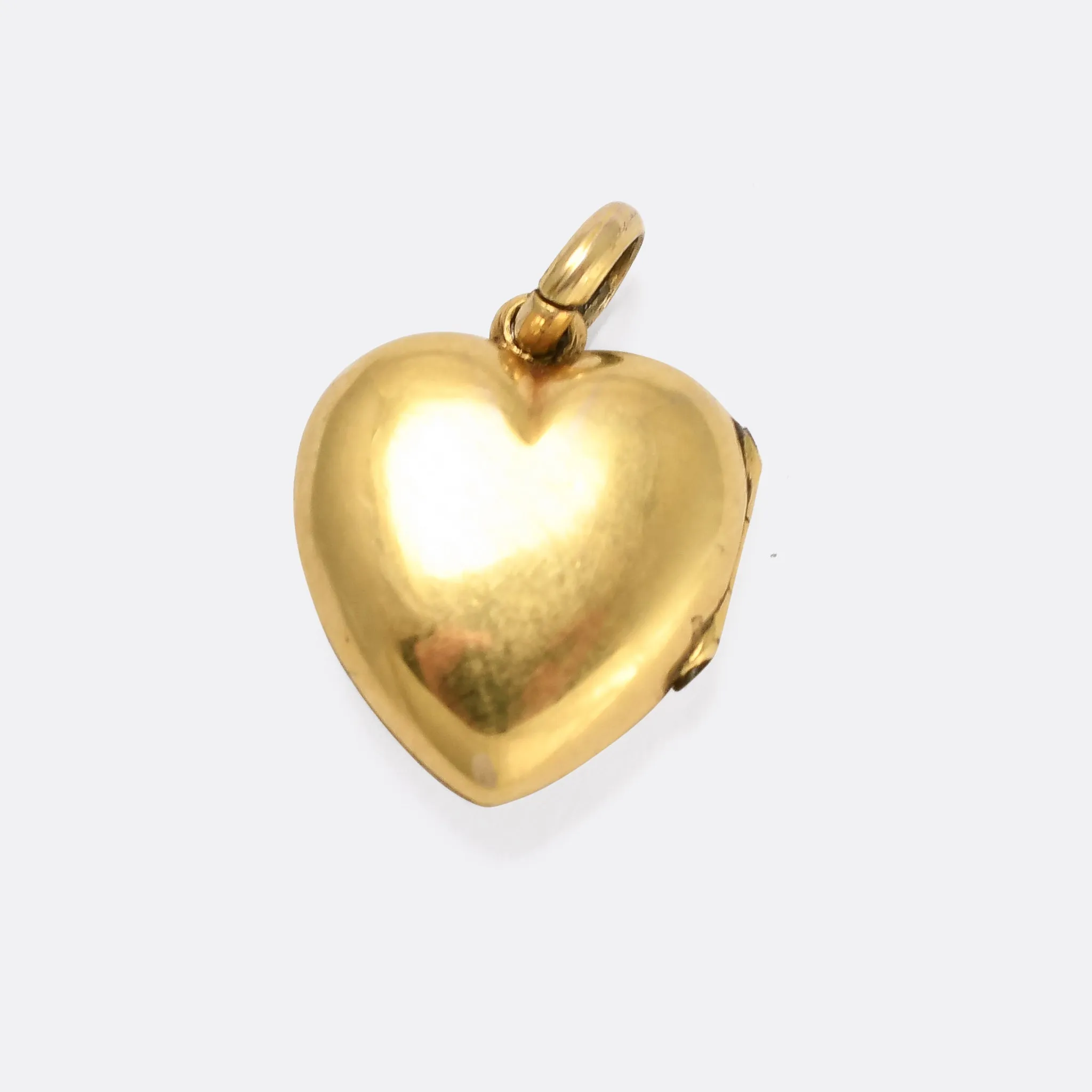 Edwardian Pearl Star Puffed Heart Locket