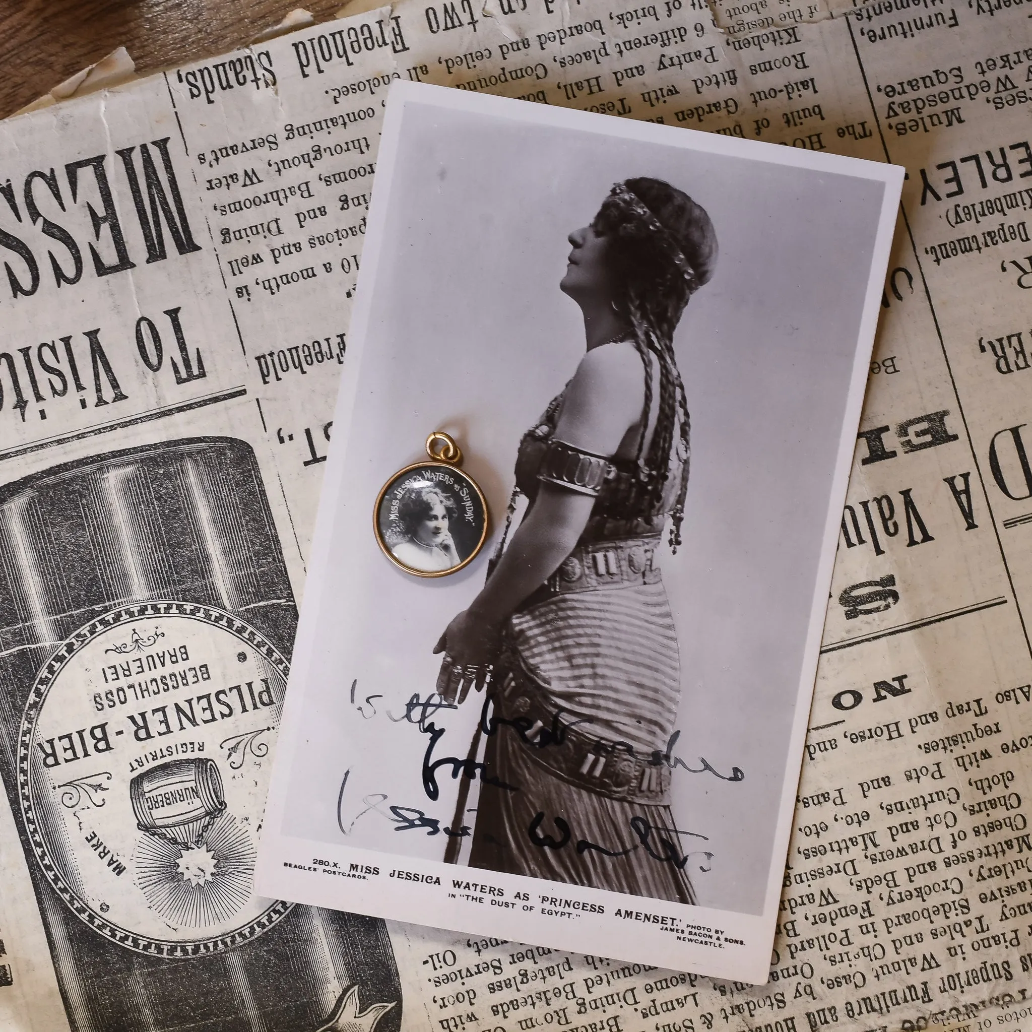 Edwardian "Miss Jessica Waters" Photo Locket