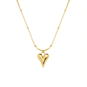 Elegant Titanium Plated Gold Necklace with Chic French Touch