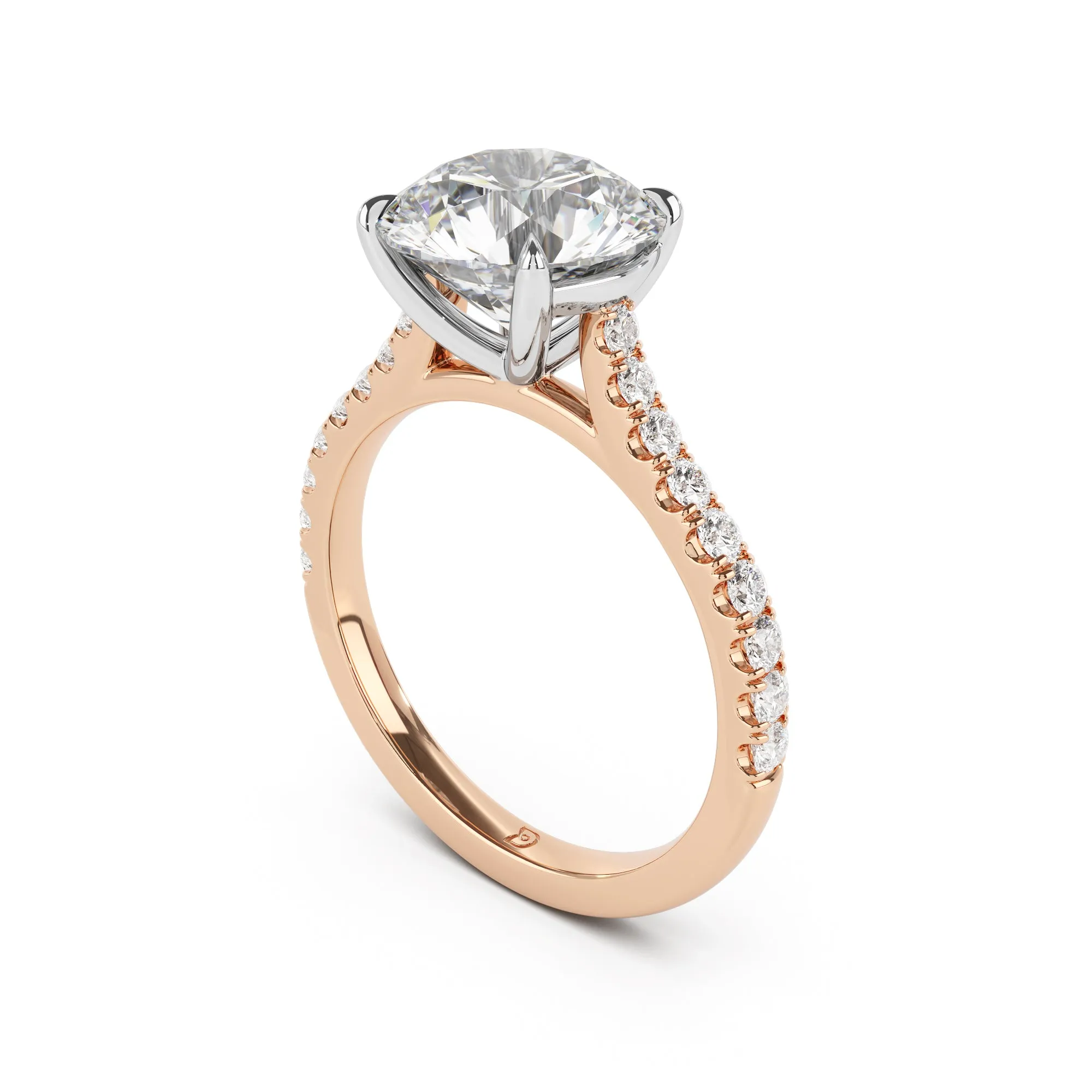 Embrace Engagement Ring with Diamond Band