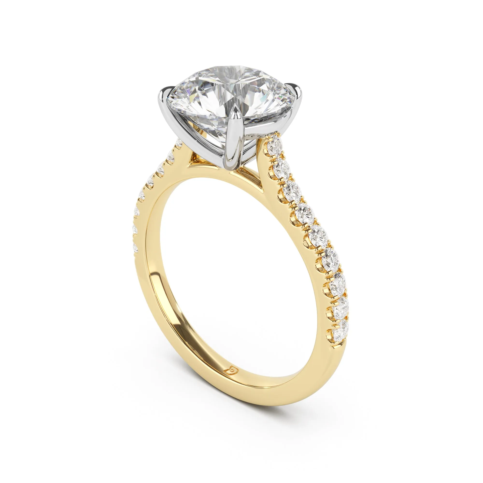 Embrace Engagement Ring with Diamond Band