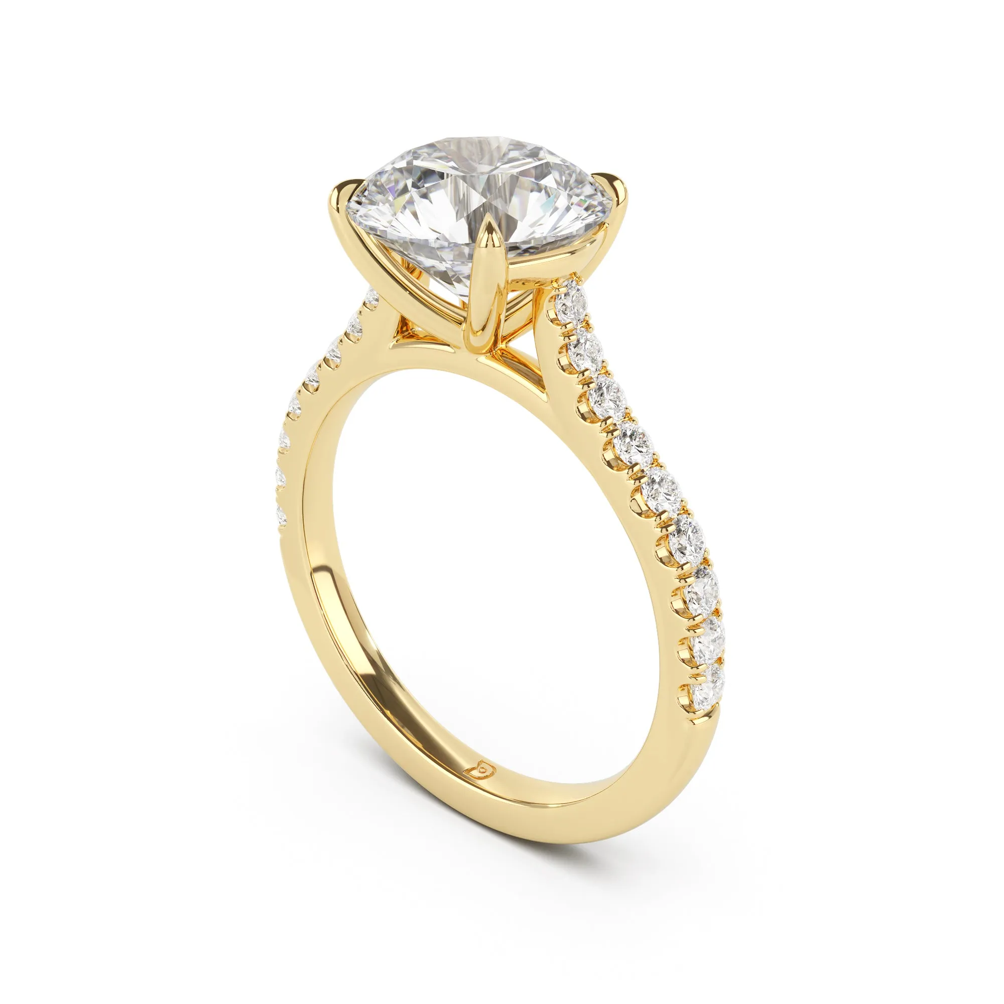 Embrace Engagement Ring with Diamond Band