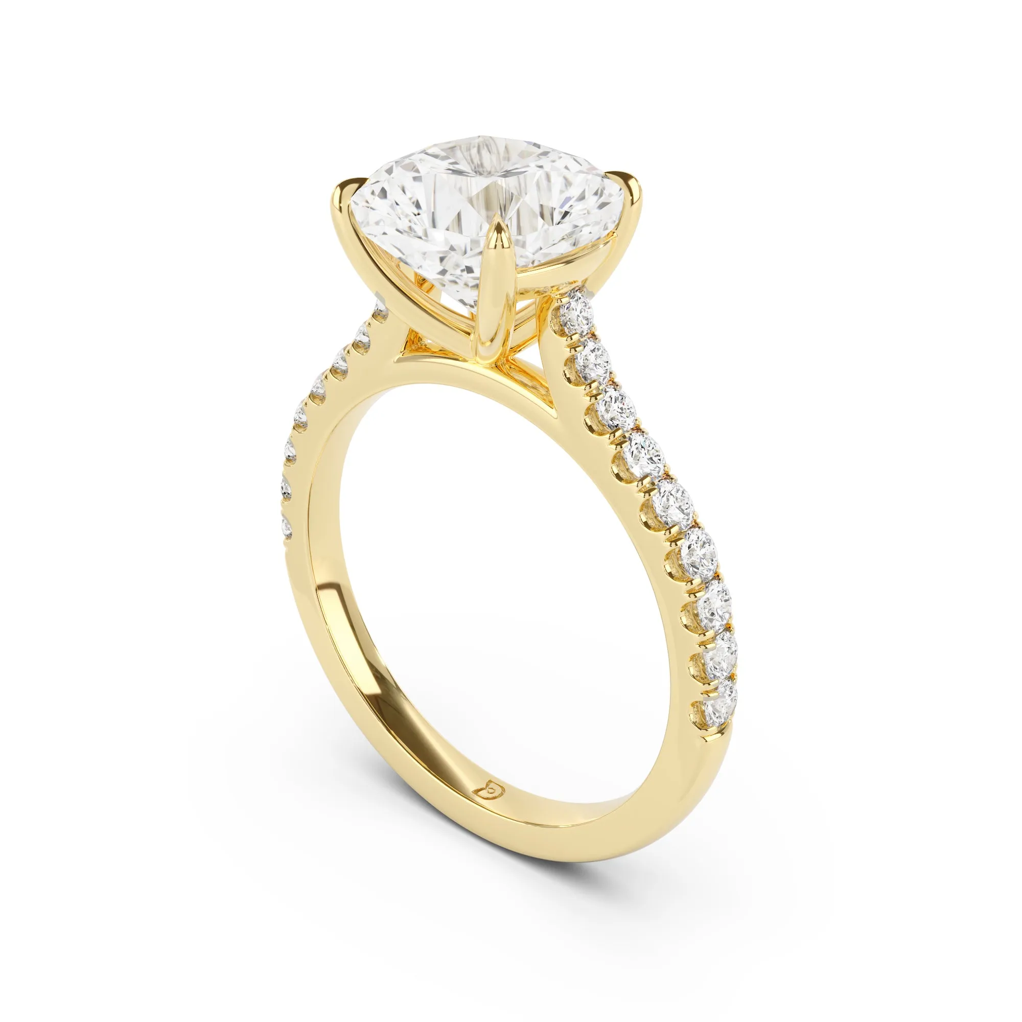 Embrace Engagement Ring with Diamond Band