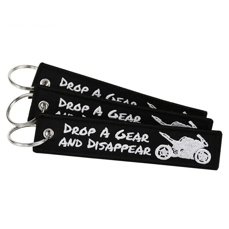 Embroidery Drop A Gear  ATV Car Key Chain