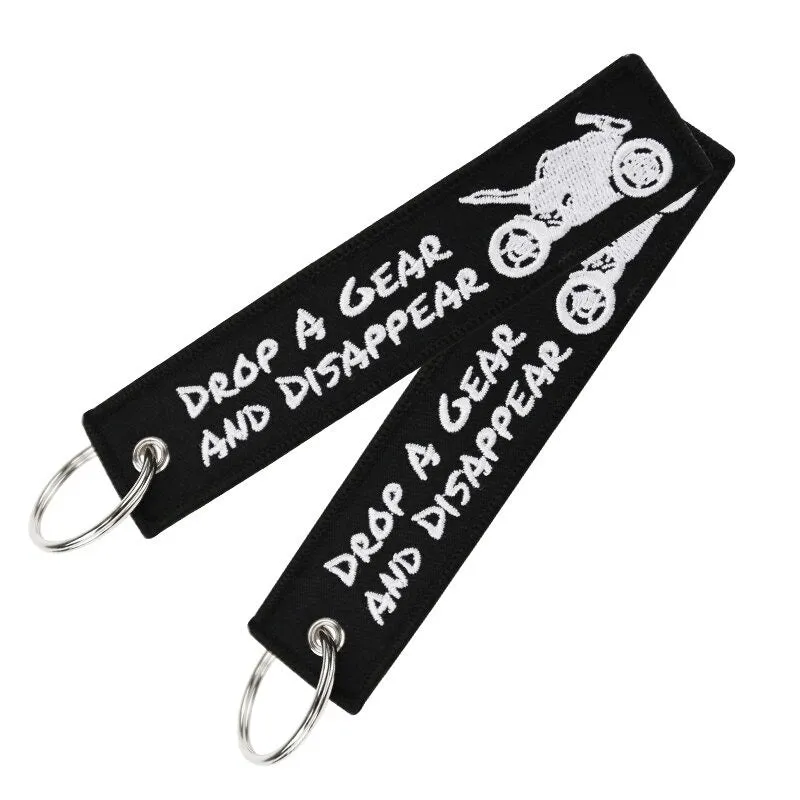 Embroidery Drop A Gear  ATV Car Key Chain
