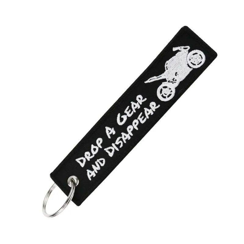 Embroidery Drop A Gear  ATV Car Key Chain