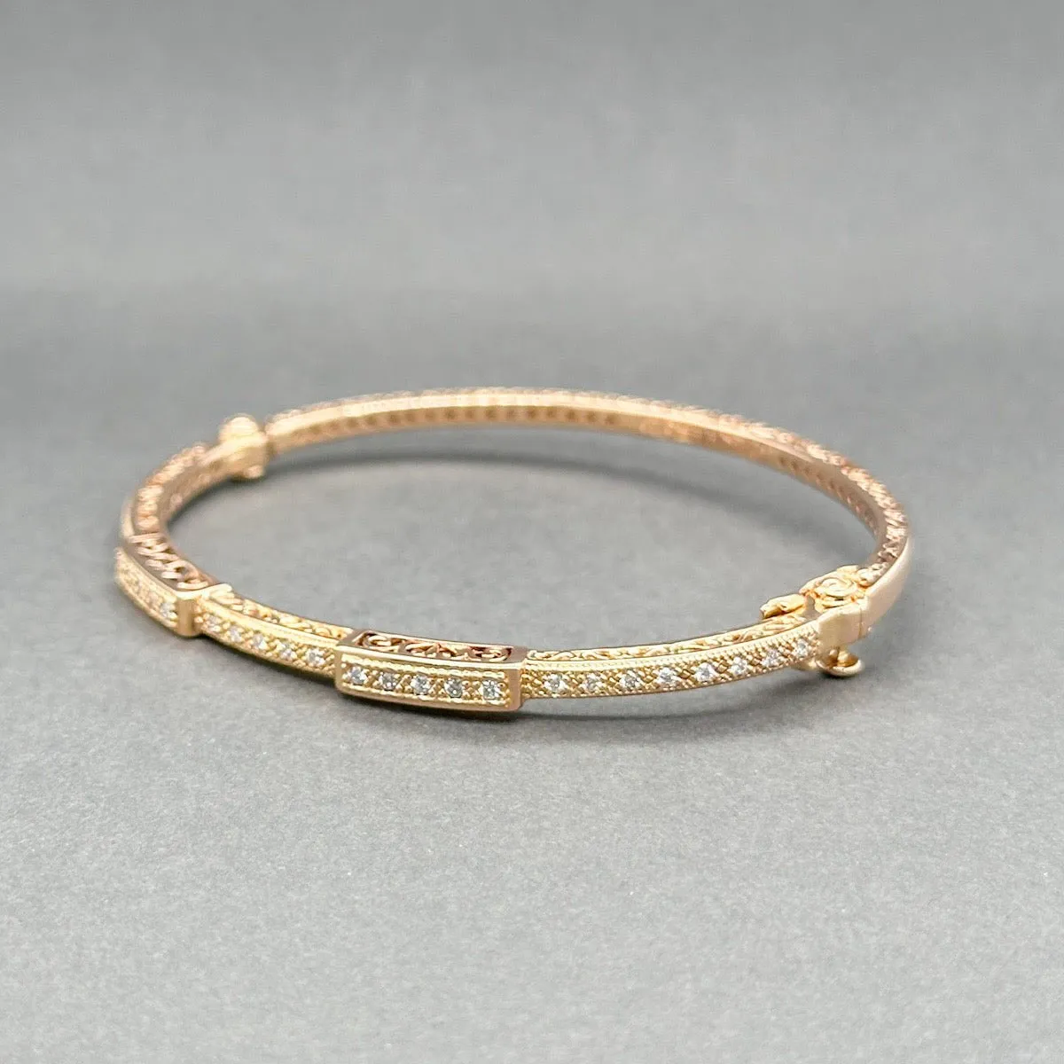 Estate Charriol 18K R Gold 0.33ctw I/SI1 Diamond Bangle Bracelet