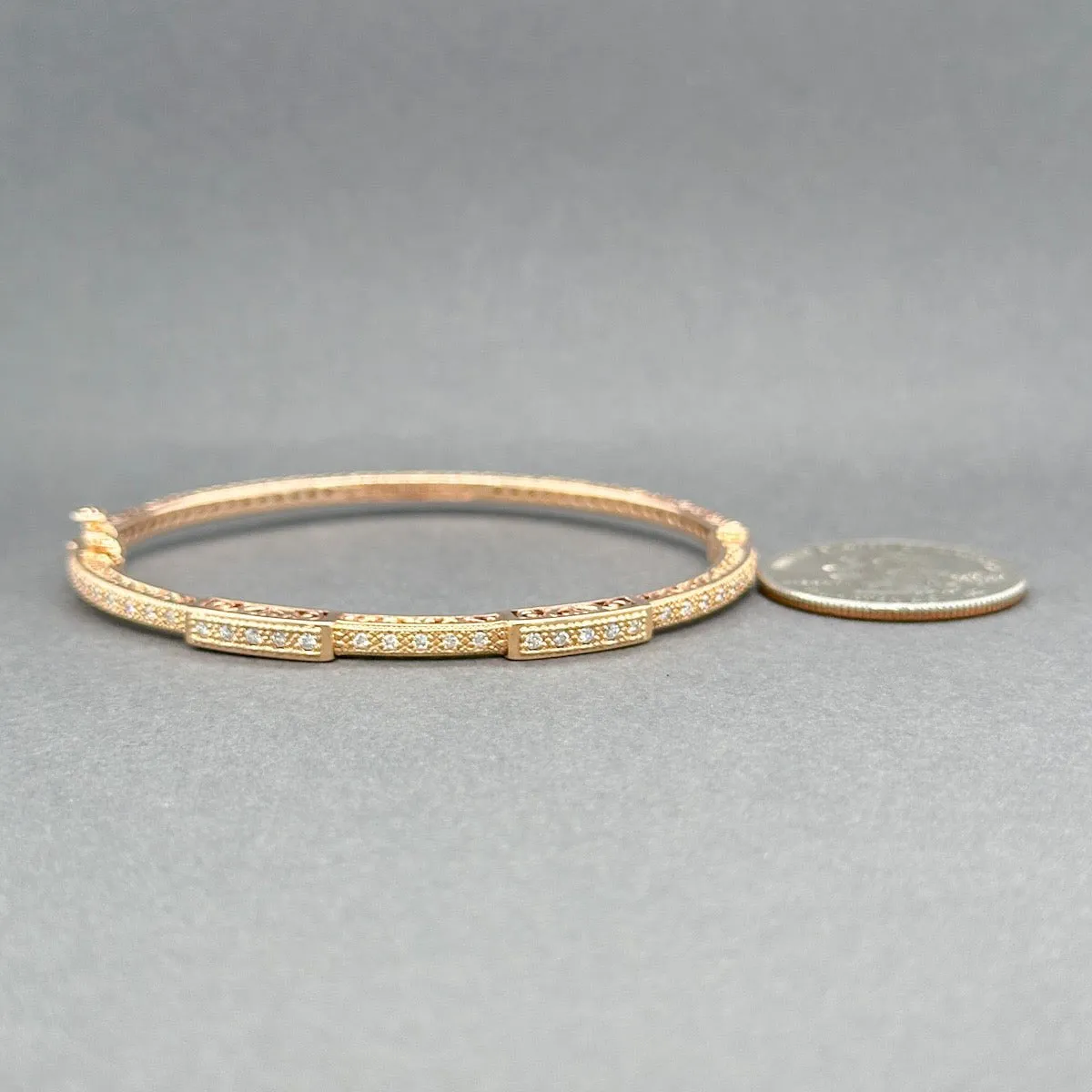 Estate Charriol 18K R Gold 0.33ctw I/SI1 Diamond Bangle Bracelet