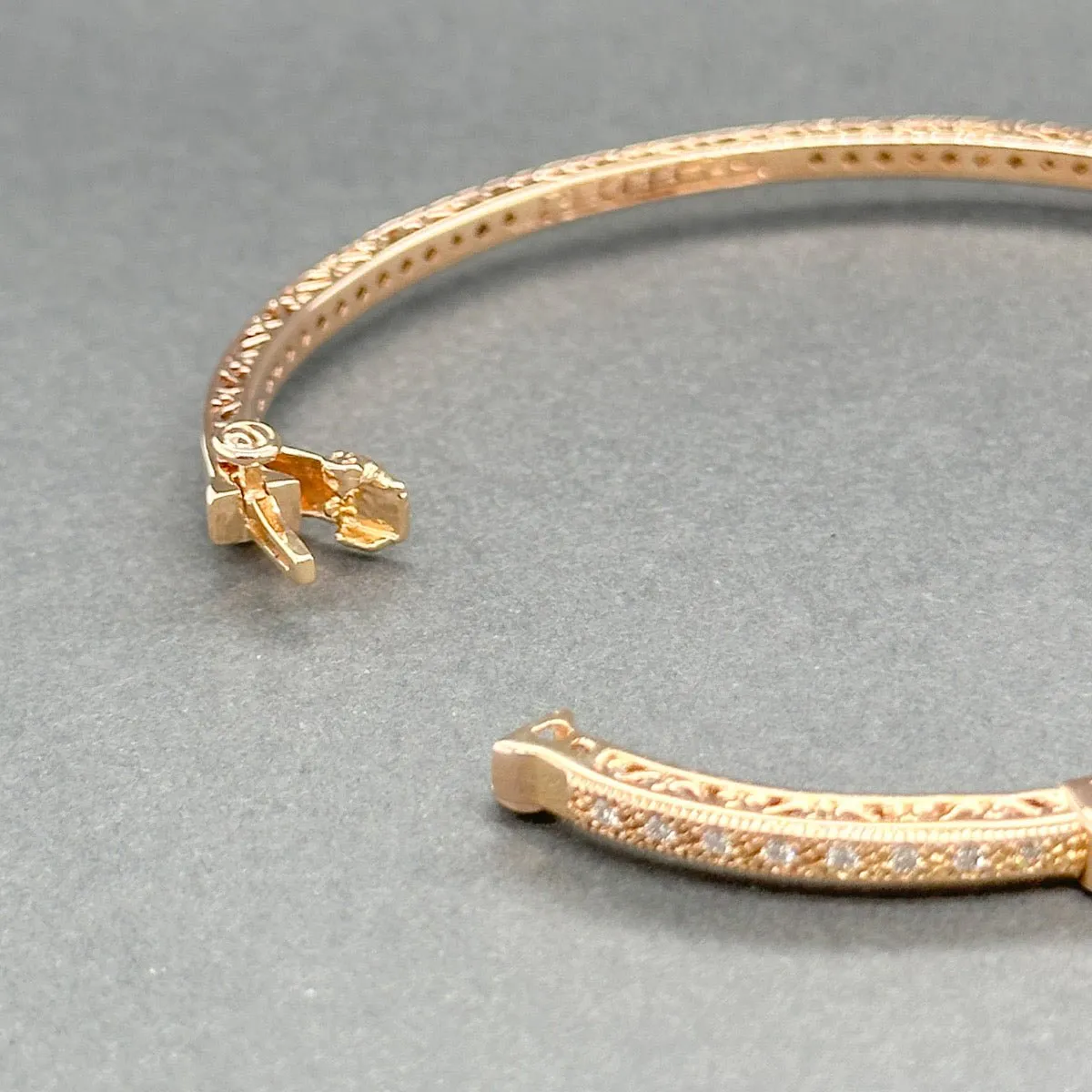 Estate Charriol 18K R Gold 0.33ctw I/SI1 Diamond Bangle Bracelet