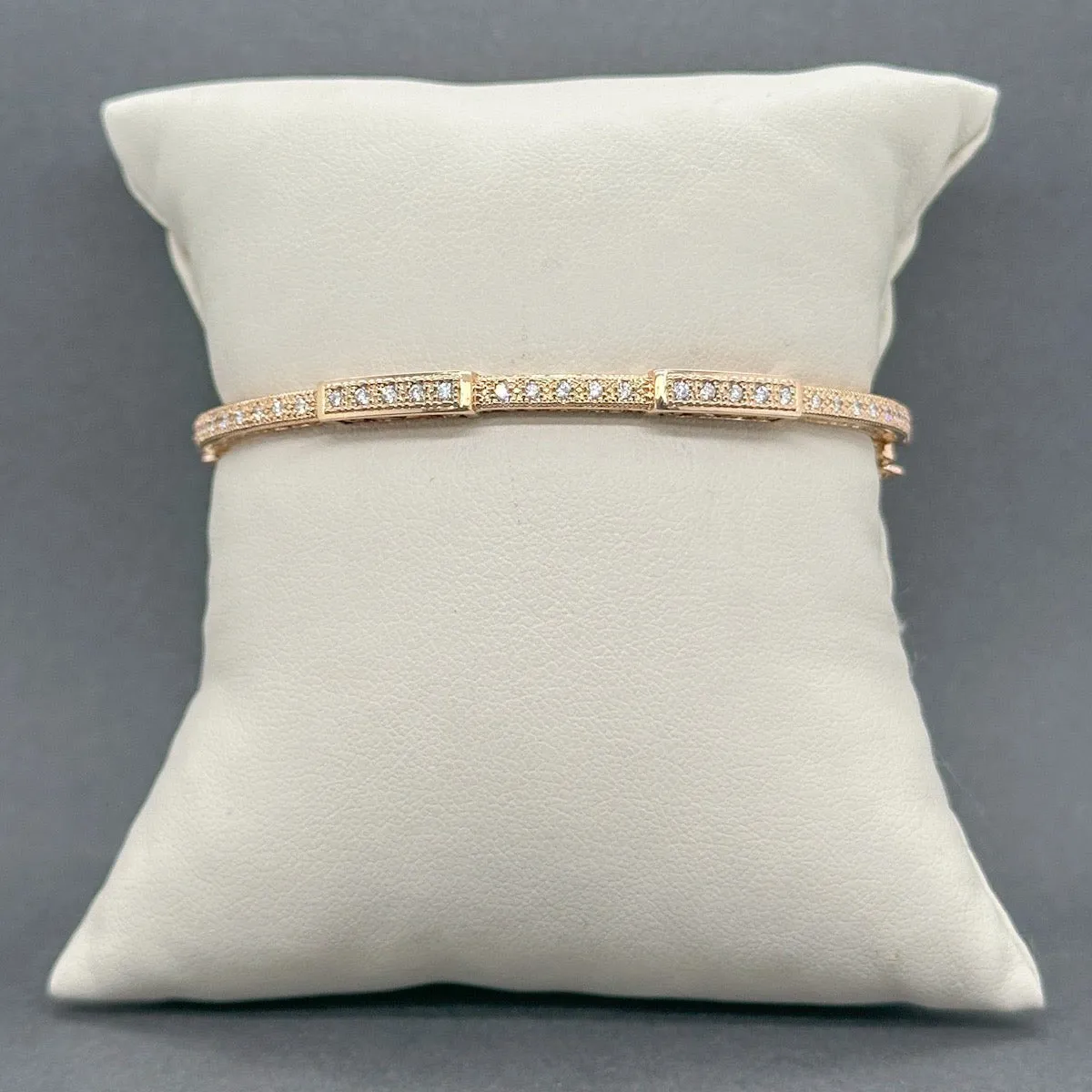 Estate Charriol 18K R Gold 0.33ctw I/SI1 Diamond Bangle Bracelet