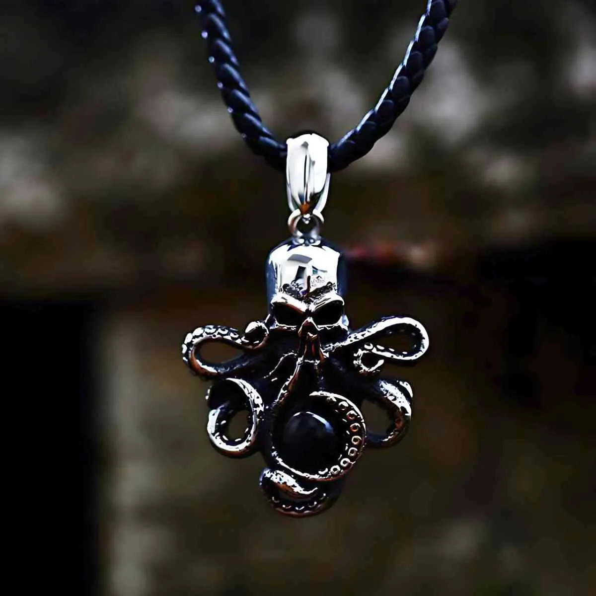 Evil Eye Skull Octopus Necklace