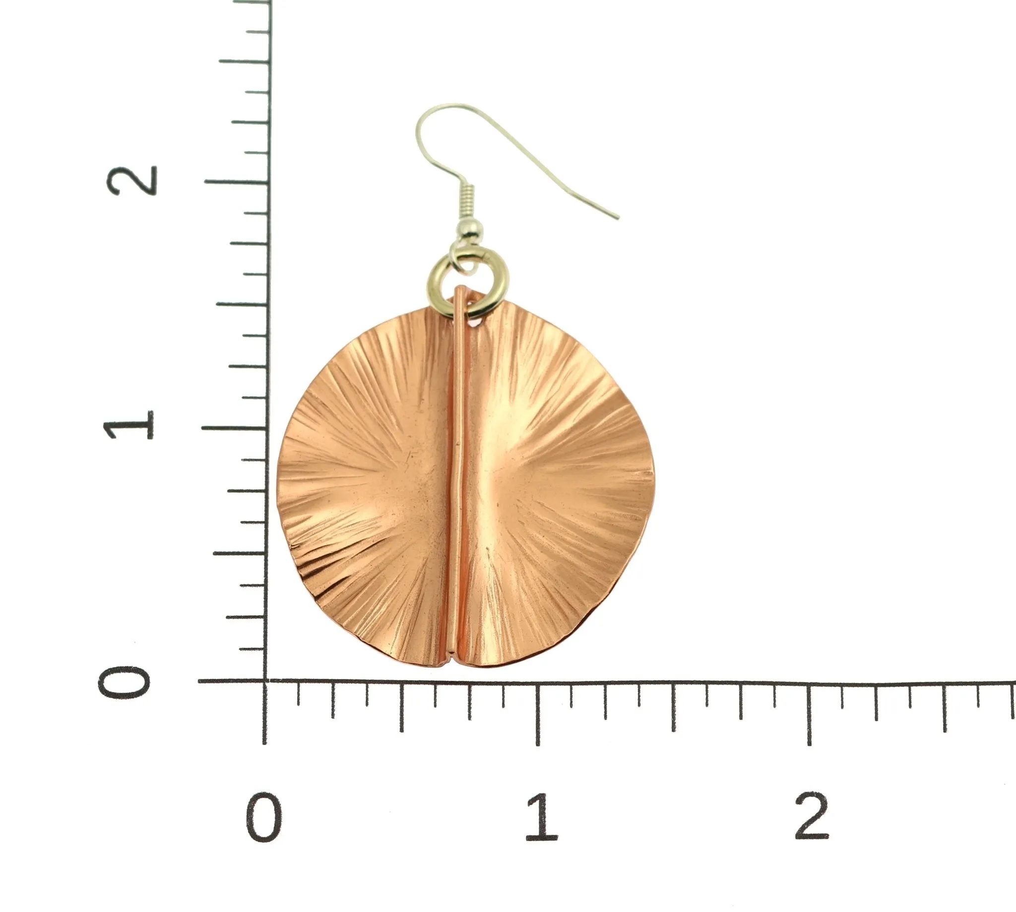 Fold Formed Copper Lily Pad Earrings