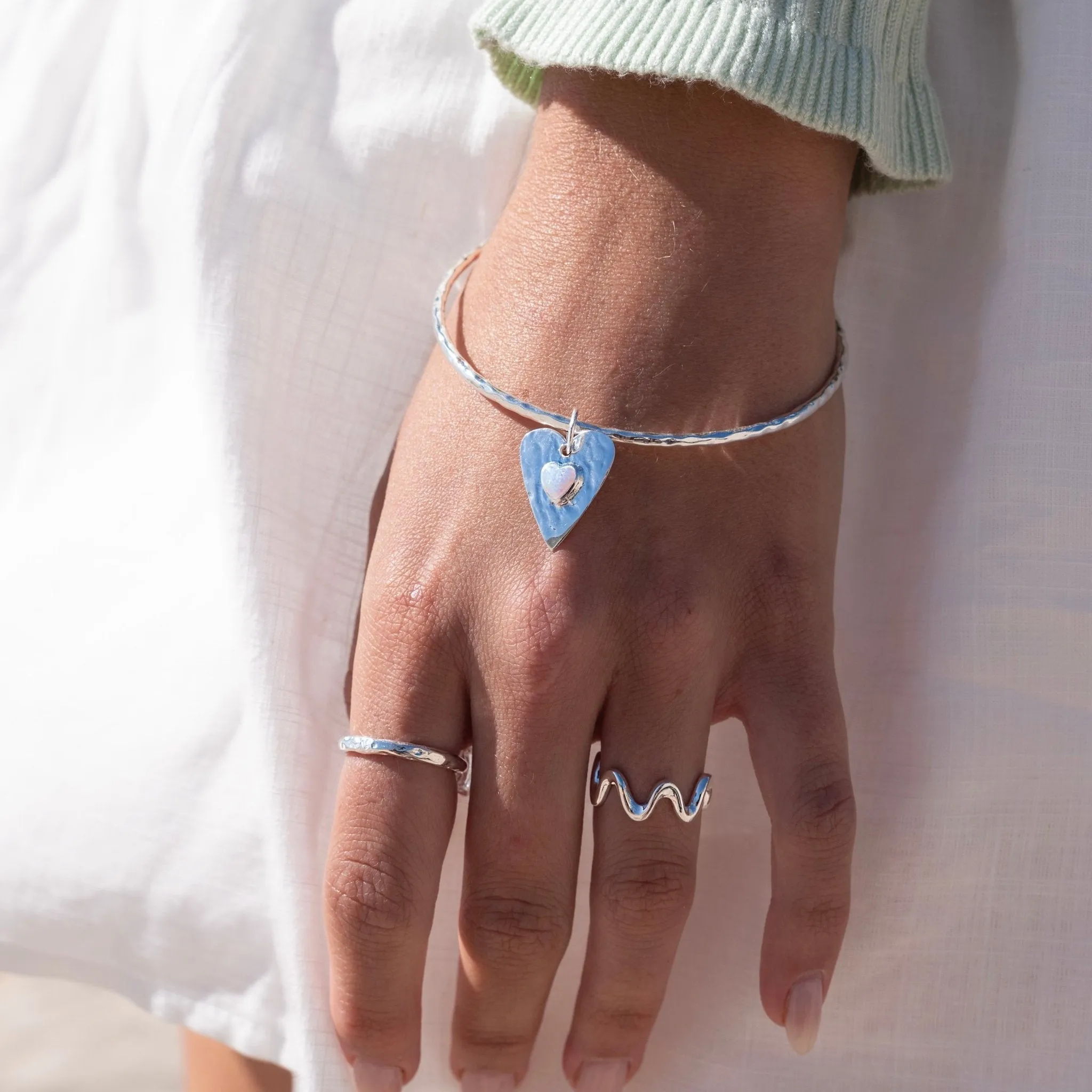 Forever Opalite Heart bangle