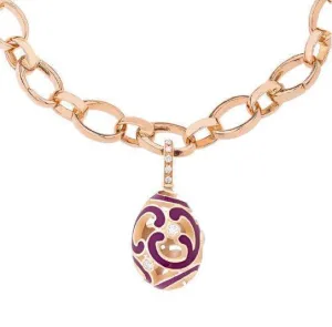 FRococo Gold Diamond Purple Enamel Charm