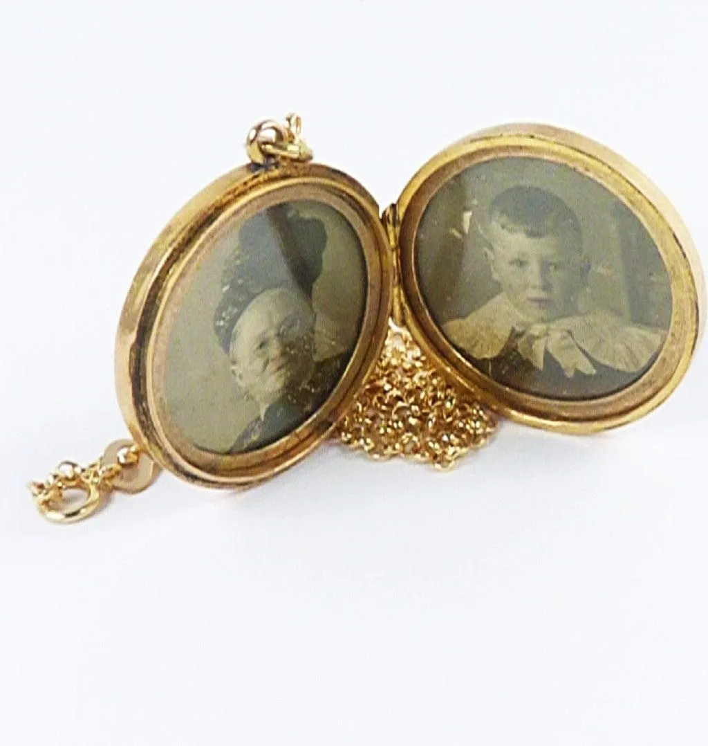 Fully Hallmarked Art Nouveau 9 Carat Gold Locket 1905 4.2 Grams And 45 cm Necklace