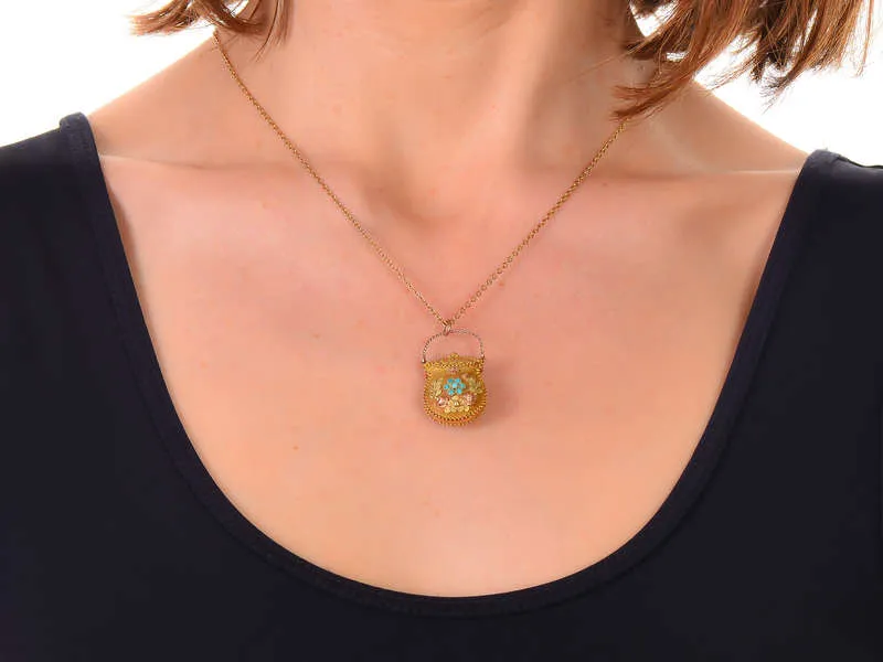 Georgian Pocketbook Vinaigrette Locket Pendant