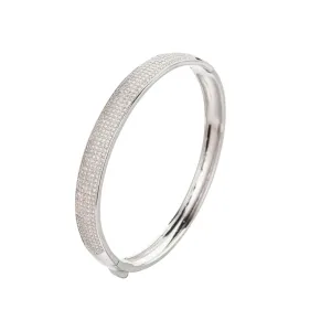 Gleam Pavé Bangle Silver