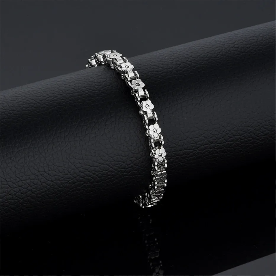 Gold Bracelet Trendy Stainless Steel Bicycle Chain Bracelets for Women