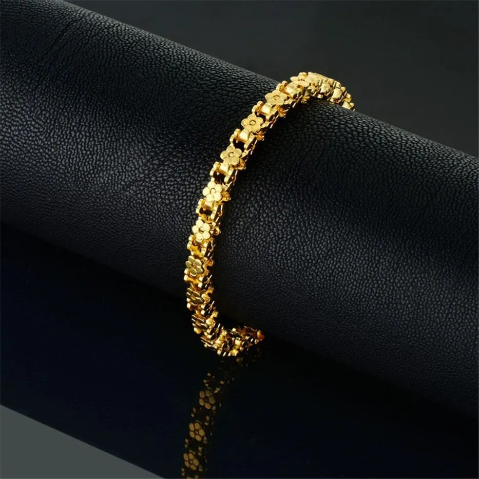 Gold Bracelet Trendy Stainless Steel Bicycle Chain Bracelets for Women