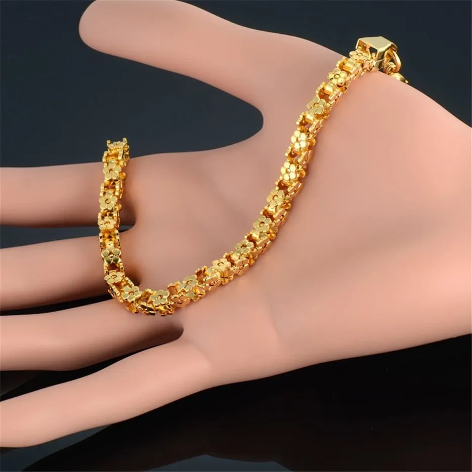 Gold Bracelet Trendy Stainless Steel Bicycle Chain Bracelets for Women