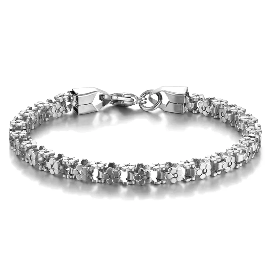 Gold Bracelet Trendy Stainless Steel Bicycle Chain Bracelets for Women