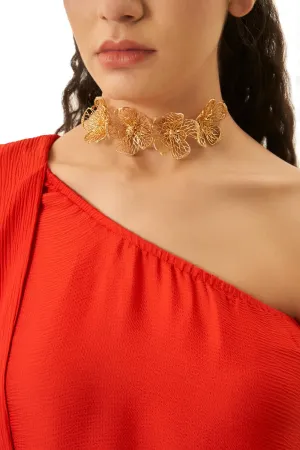 Gold Fiore Floral Oro Choker