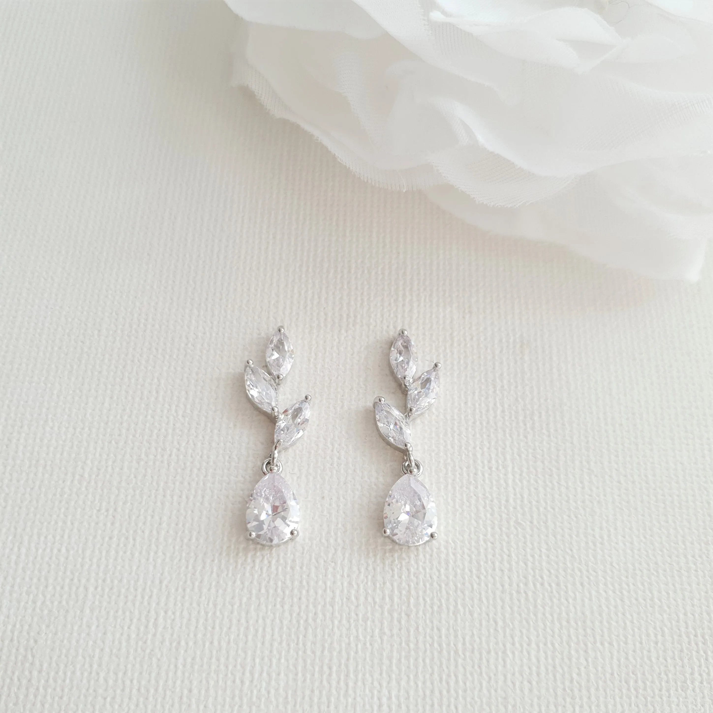 Gold Leaf Drop Earrings-Taylor