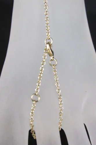 Gold Silver Thin Chains Toe Ring Anklet Mini Flowers Foot Chain Elastic Band