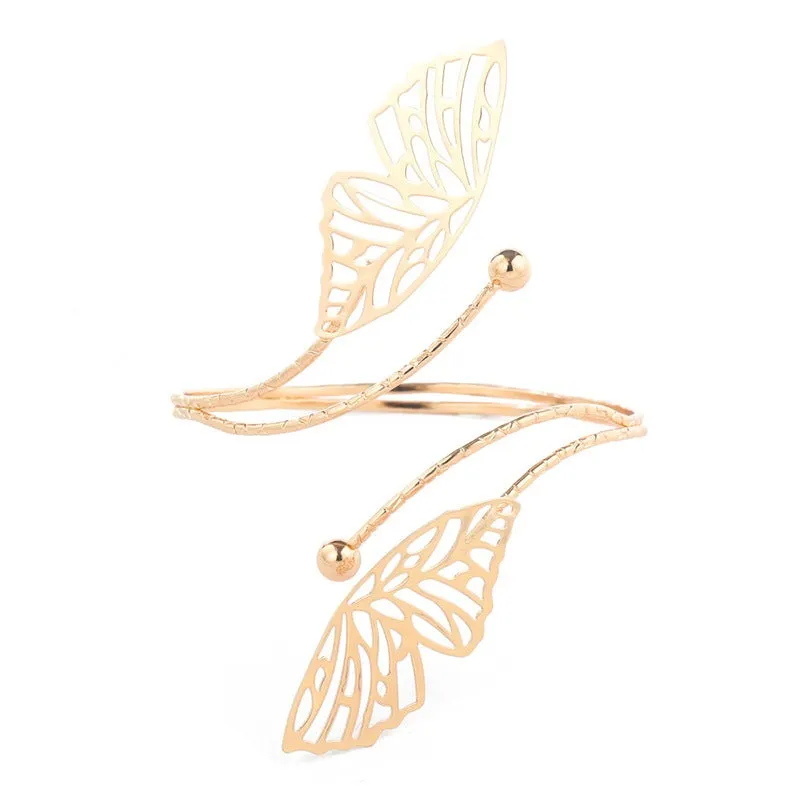 Golden Elegance - Boho Arm Cuff Bracelet by The Nevermore
