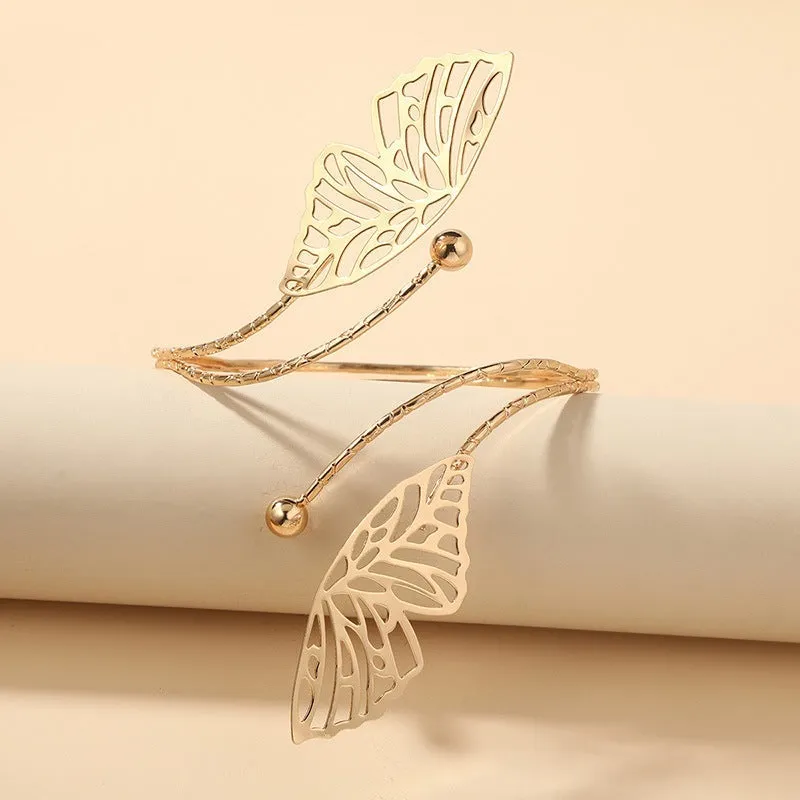 Golden Elegance - Boho Arm Cuff Bracelet by The Nevermore
