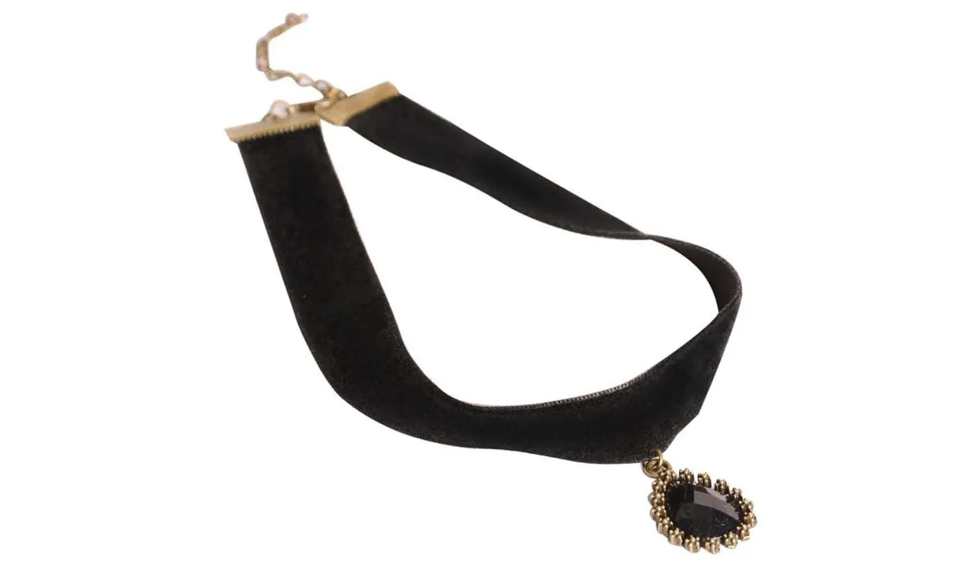 Gothic Black Velvet Retro Choker Collar Necklace