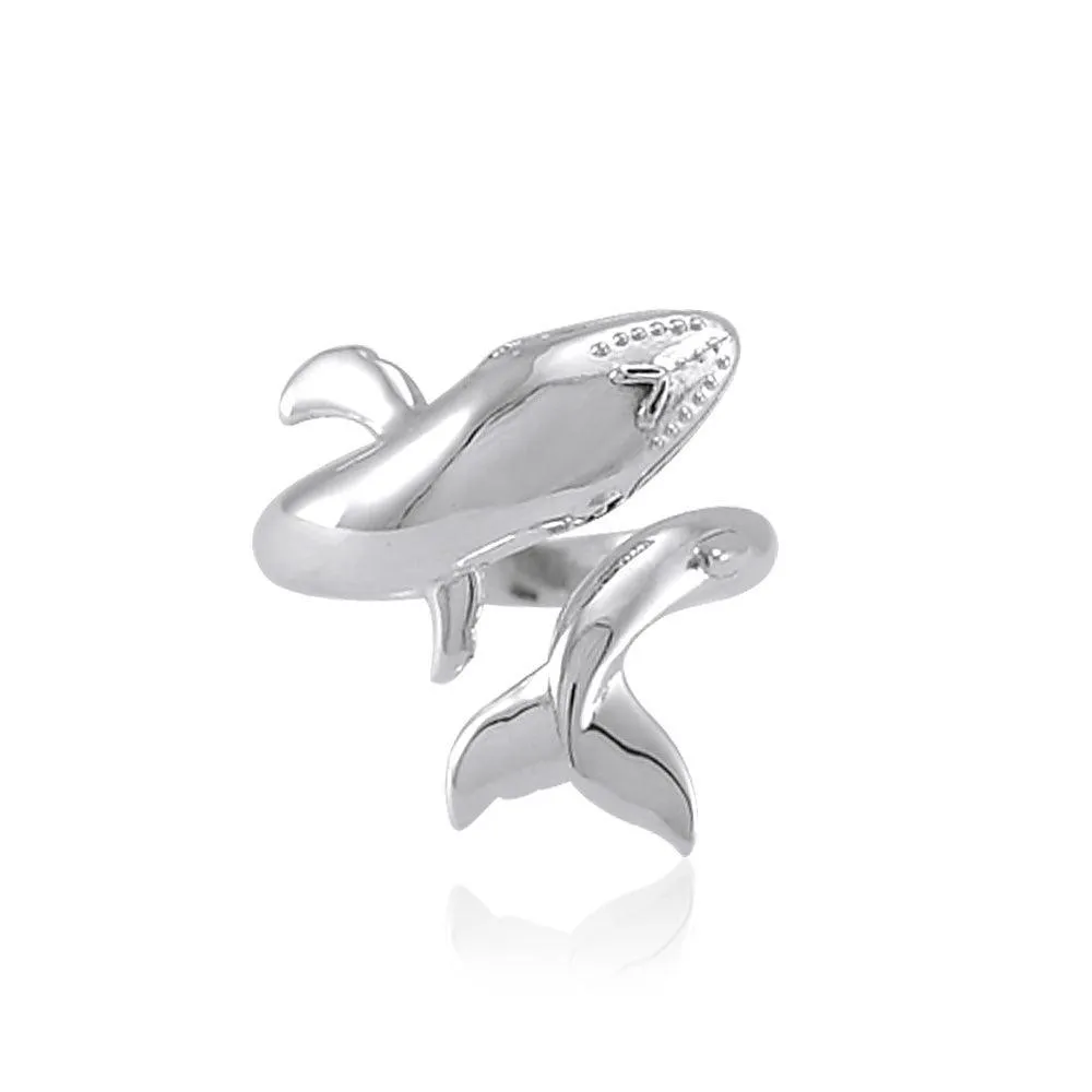 Graceful Mike Whale Silver Ring TRI1767