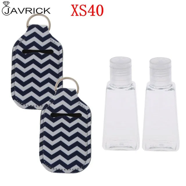 Hand Sanitizer Keychain Holder Travel Bottle Refillable Containers 30ml Flip Cap Reusable Bottles with Keychain Carrier