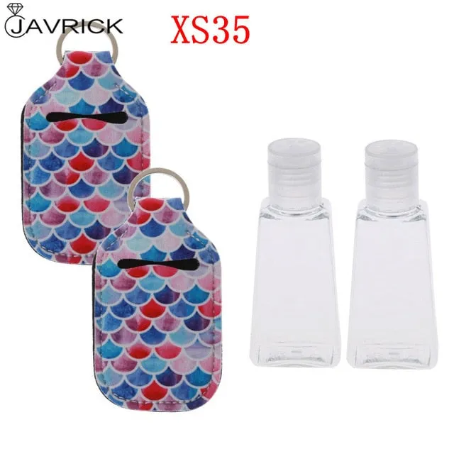 Hand Sanitizer Keychain Holder Travel Bottle Refillable Containers 30ml Flip Cap Reusable Bottles with Keychain Carrier