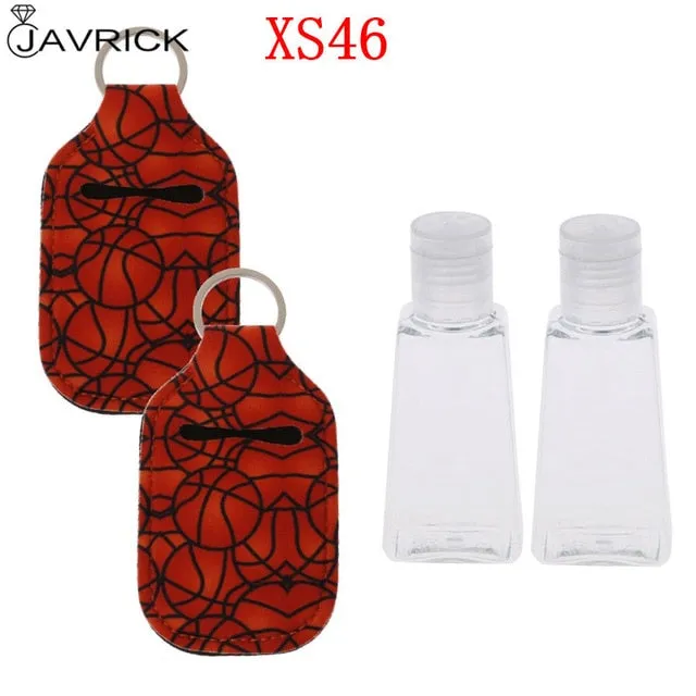Hand Sanitizer Keychain Holder Travel Bottle Refillable Containers 30ml Flip Cap Reusable Bottles with Keychain Carrier