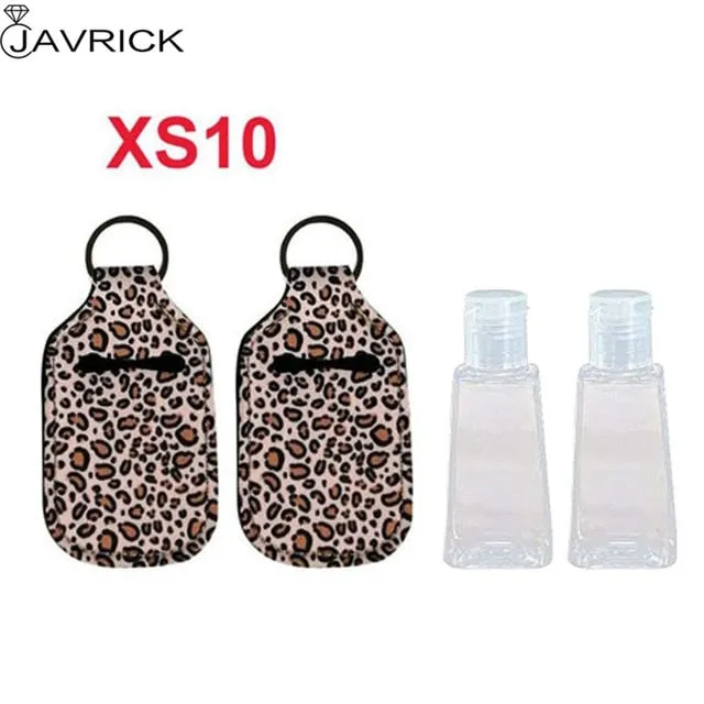 Hand Sanitizer Keychain Holder Travel Bottle Refillable Containers 30ml Flip Cap Reusable Bottles with Keychain Carrier