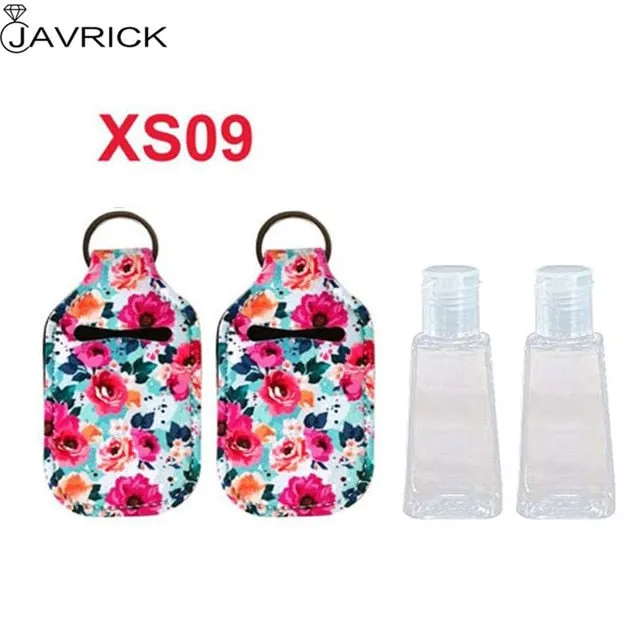 Hand Sanitizer Keychain Holder Travel Bottle Refillable Containers 30ml Flip Cap Reusable Bottles with Keychain Carrier